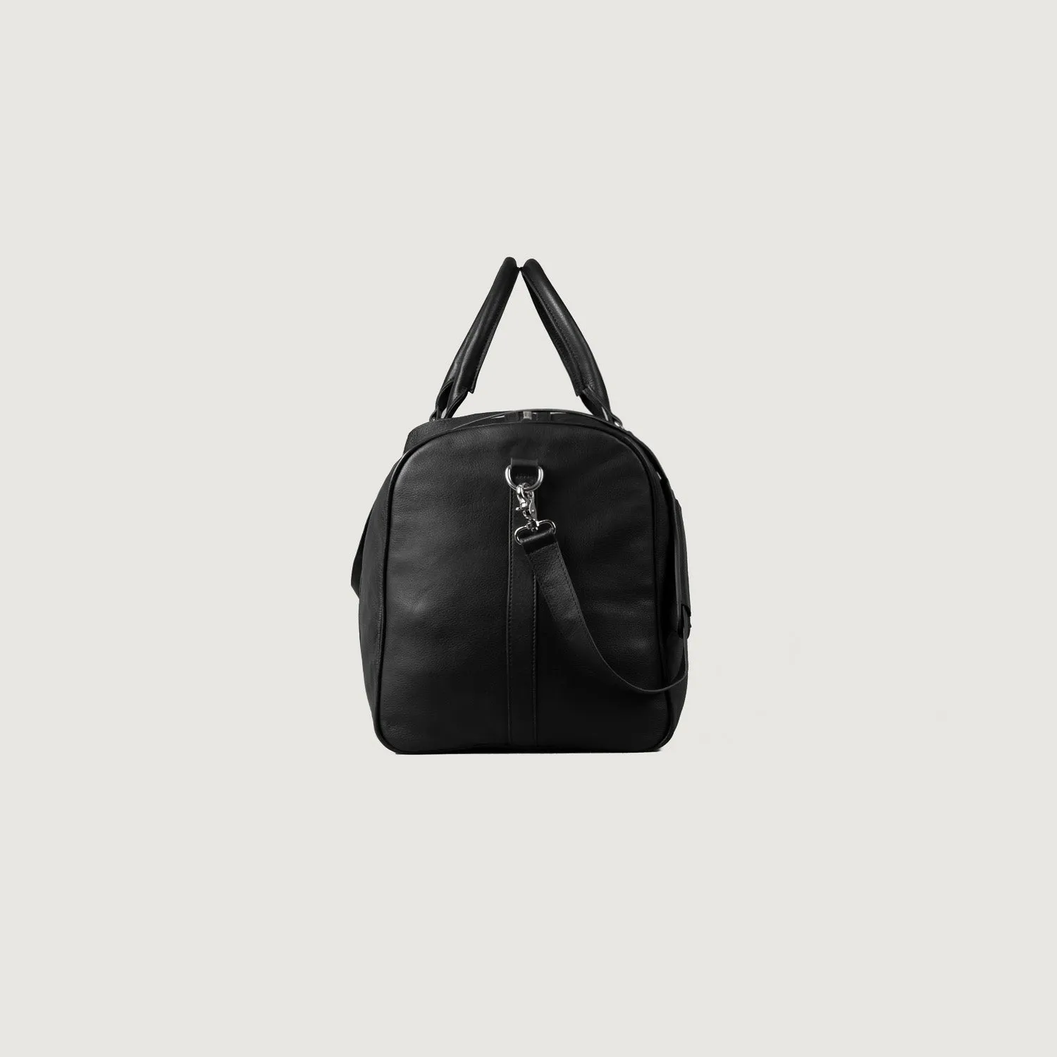 The Darrio Black Leather Duffle Bag