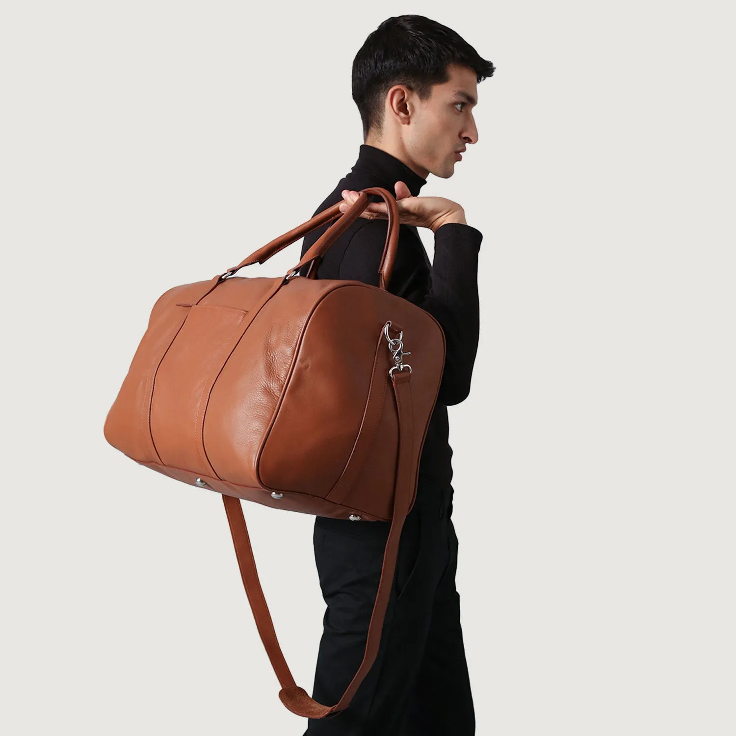 The Darrio Brown Leather Duffle Bag