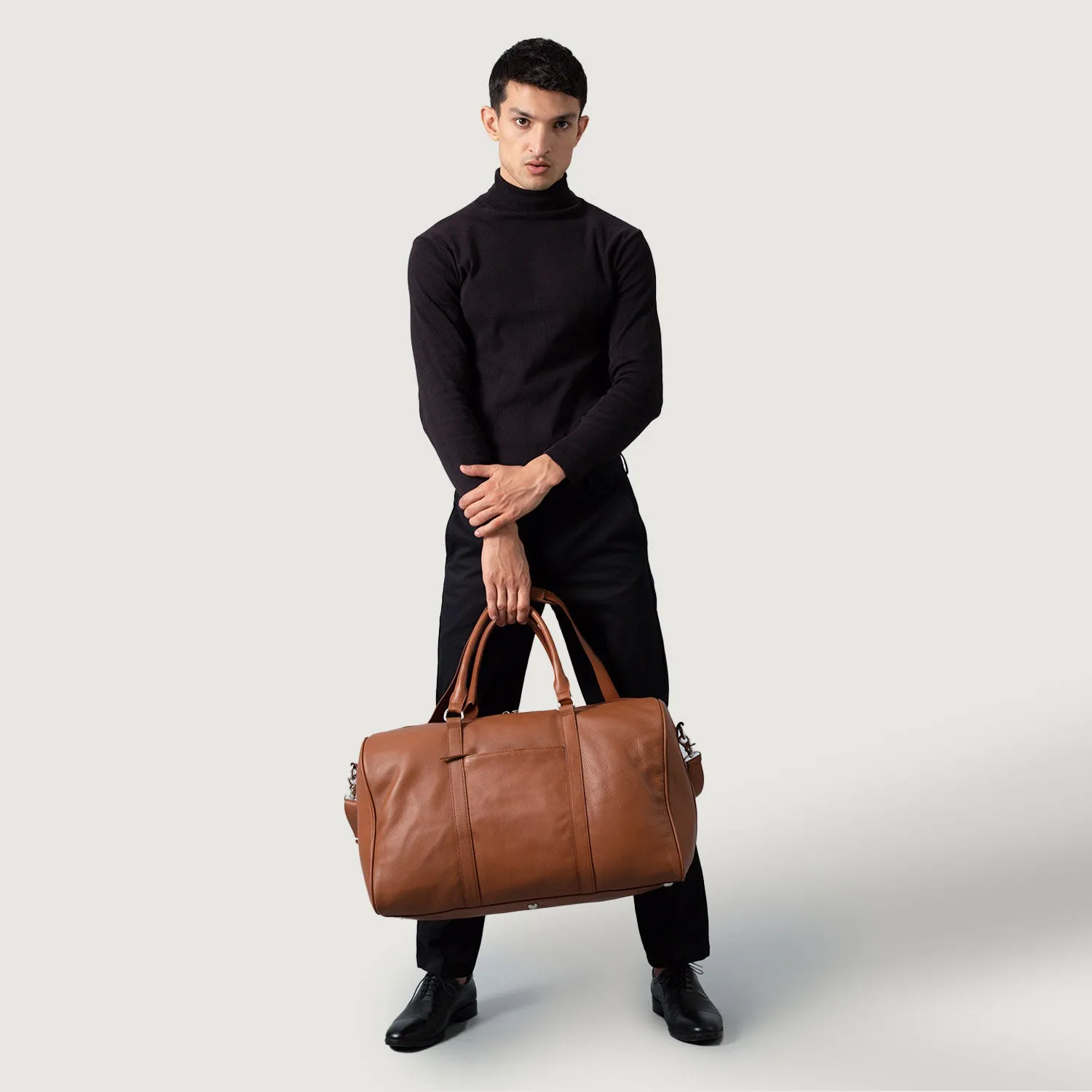 The Darrio Brown Leather Duffle Bag