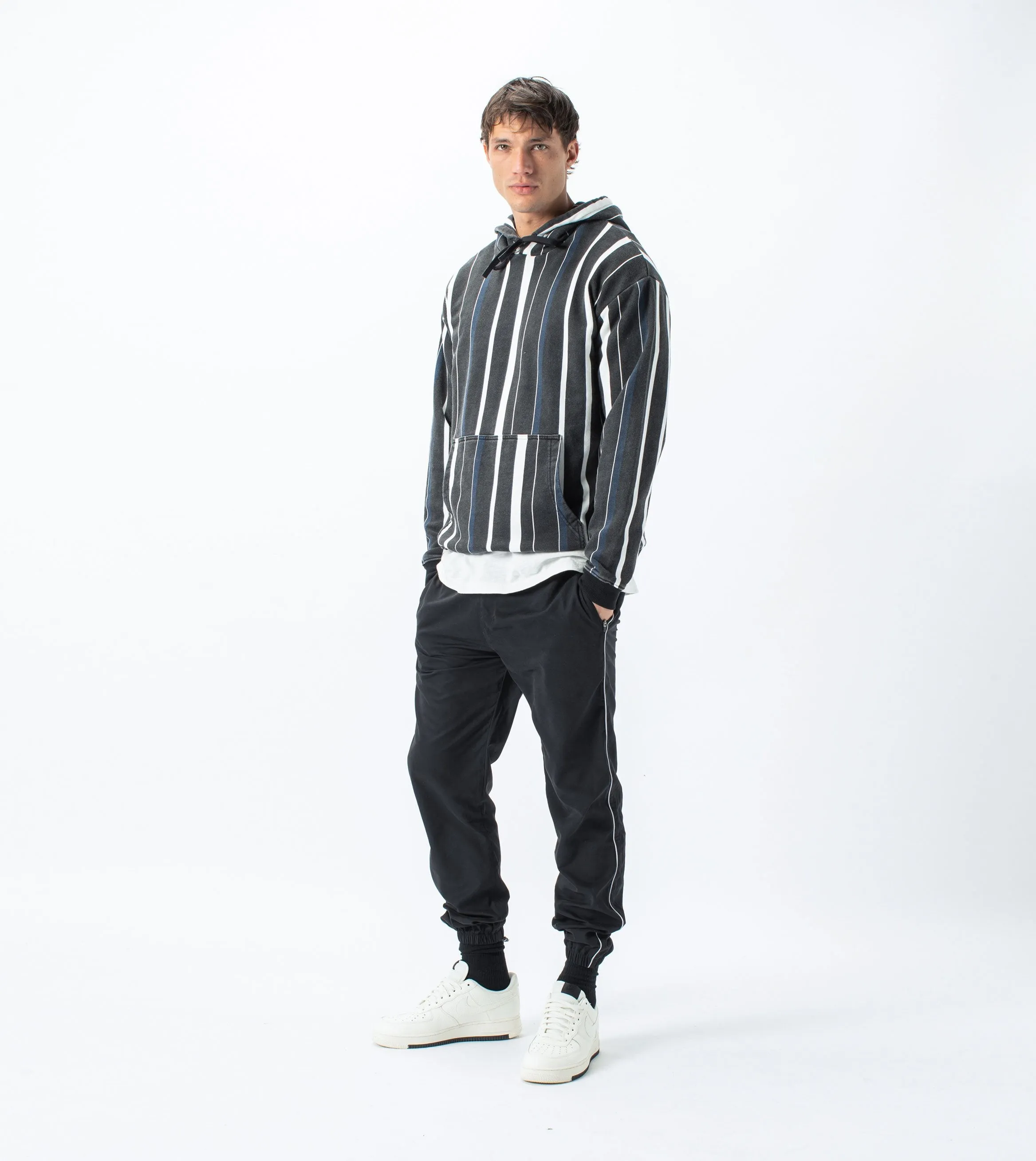 Triumvirate Rugger Hood Sweat Black/Milk - Sale