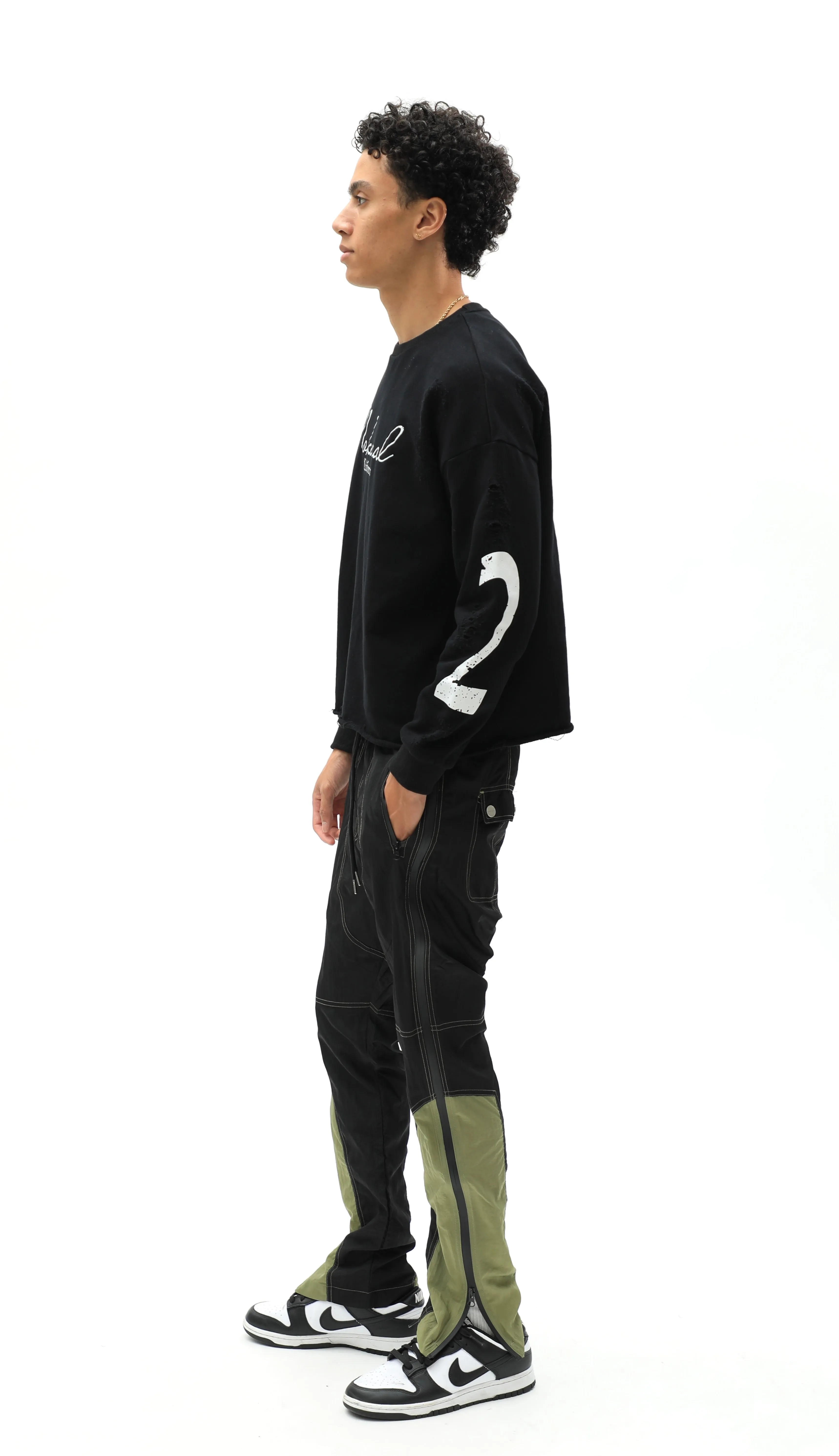 Two Tone Parachute Skinny Track Pants