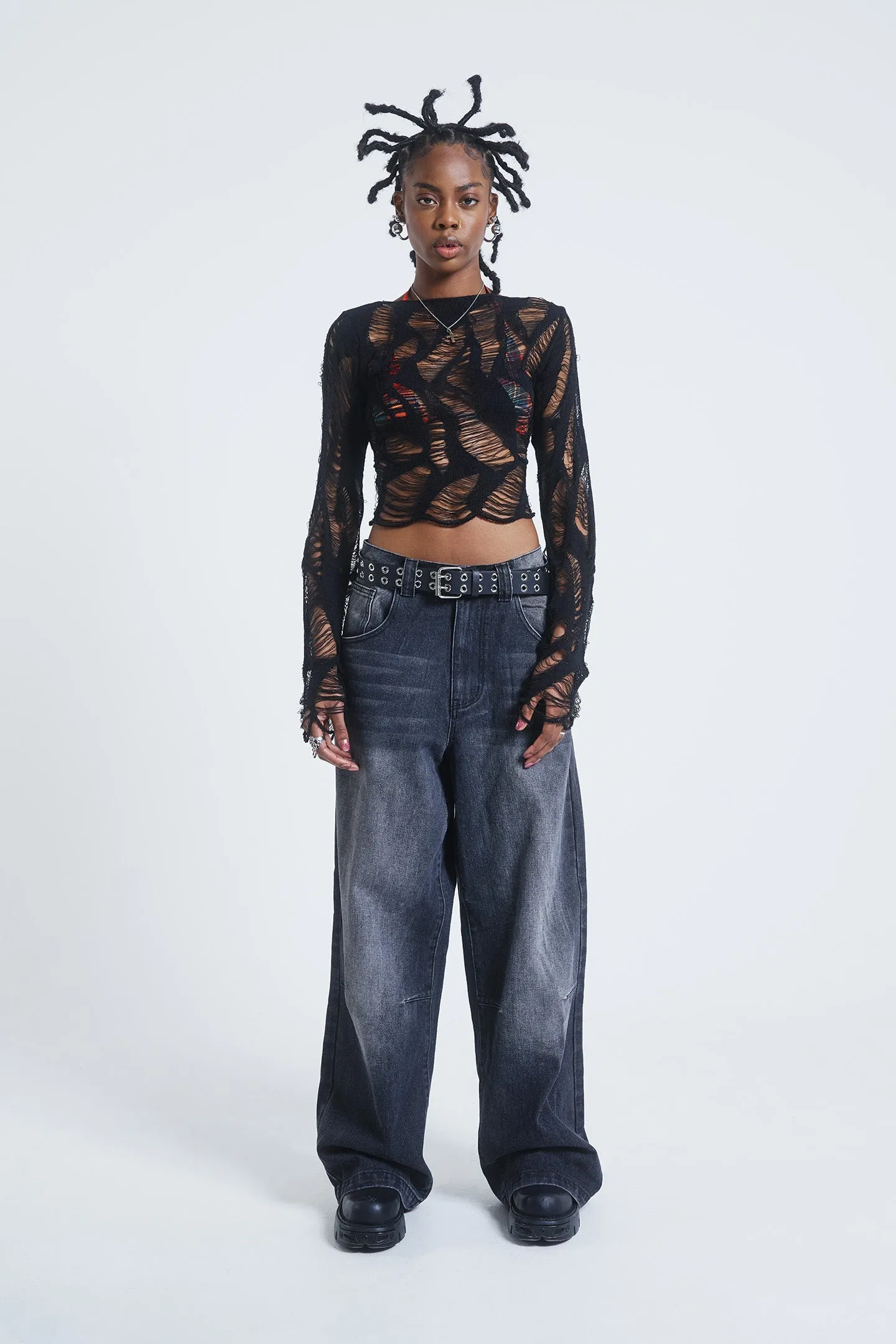 Umbra In Distress Shredded Top