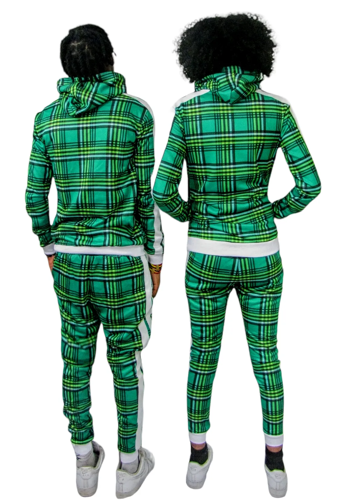 Unisex Slim-Fit Green Stripe Tracksuit Set – Stylish & Comfortable Two-Piece Outfit for Every Occasion