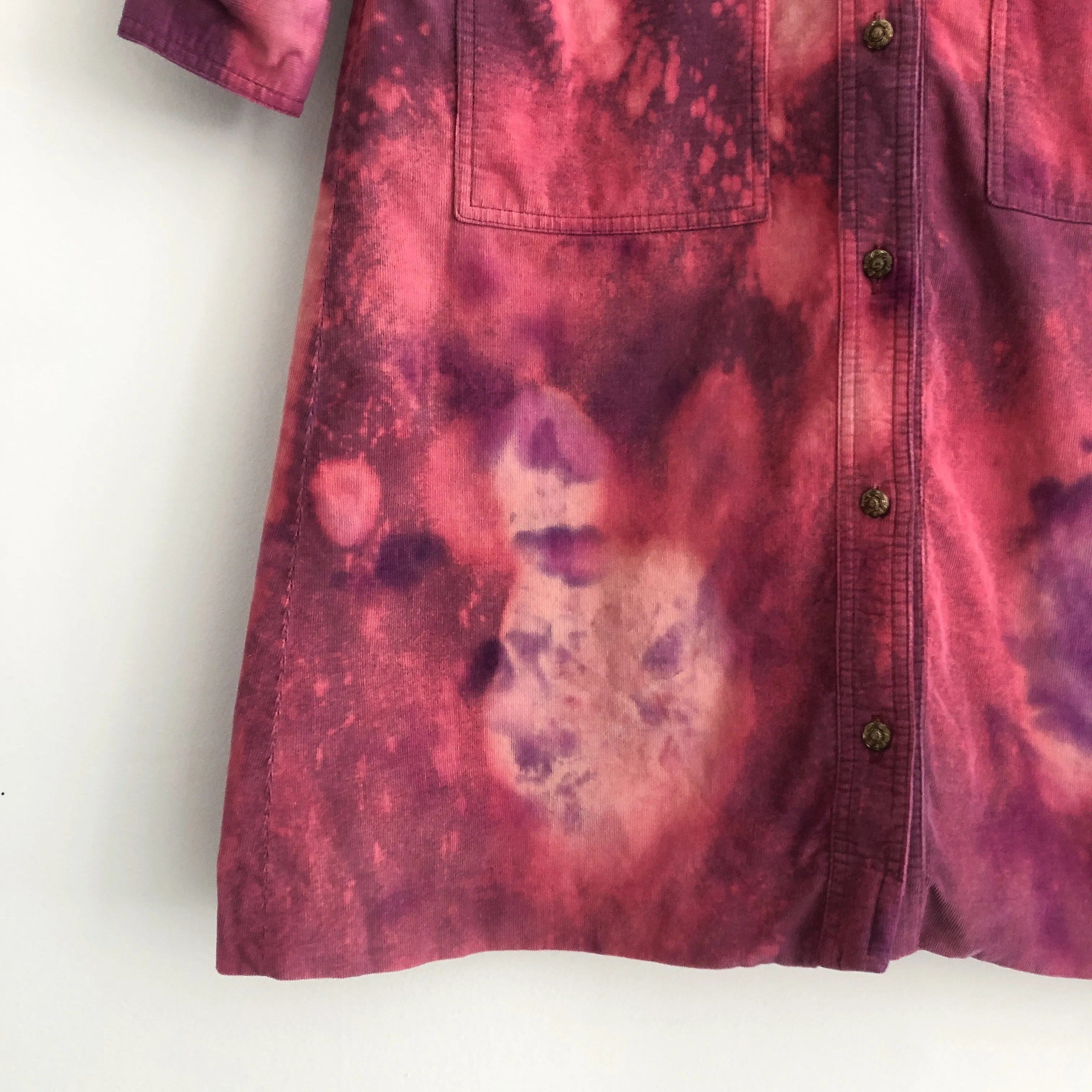 Upcycled Corduroy Dyed Shirt Dress