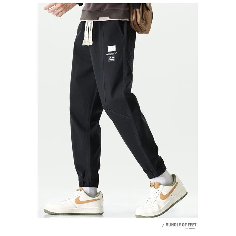 Versatile Tapered Sports Elasticity Elastic Waist Casual Loose Fit Print Pants