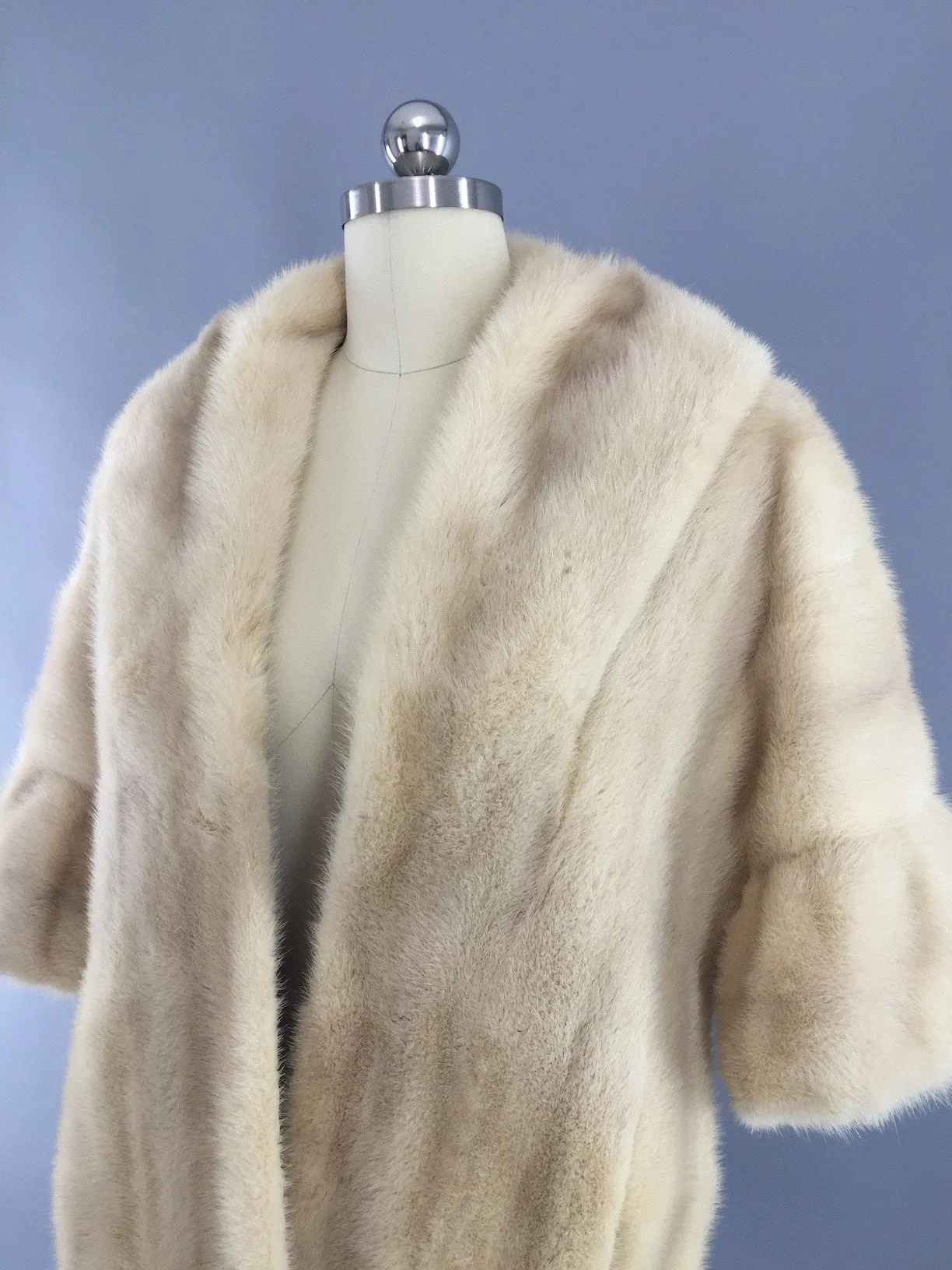 Vintage 1940s Mink Stole / Blonde Mink