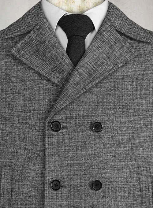 Vintage Glasgow Gray Tweed Pea Coat