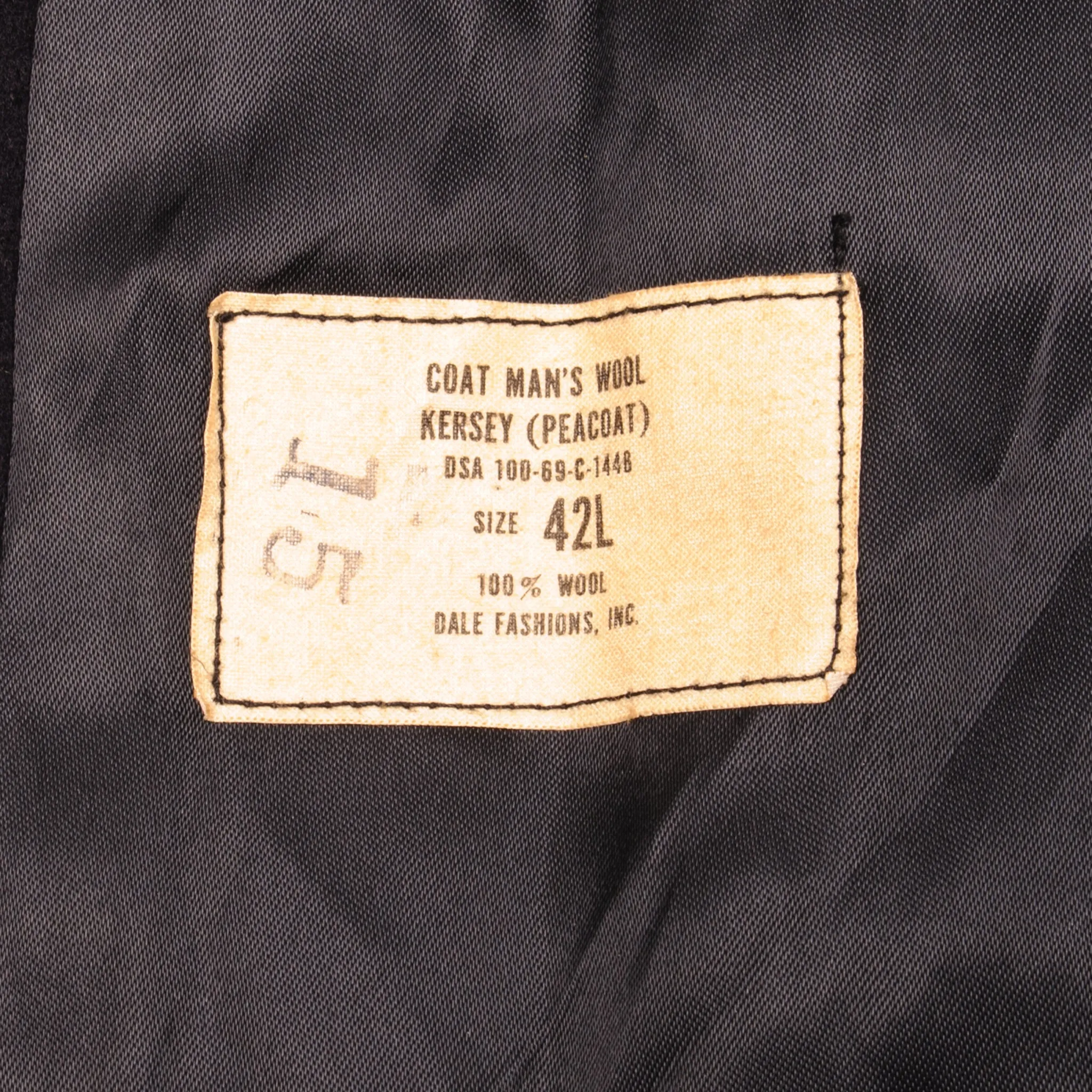 VINTAGE US NAVY PEACOAT 1969 VIETNAM WAR SIZE 42L