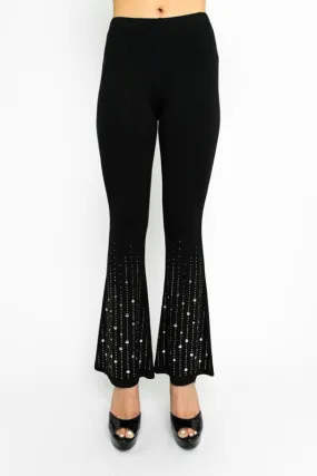 Vocal Flare Stones Ankle Pants - Black