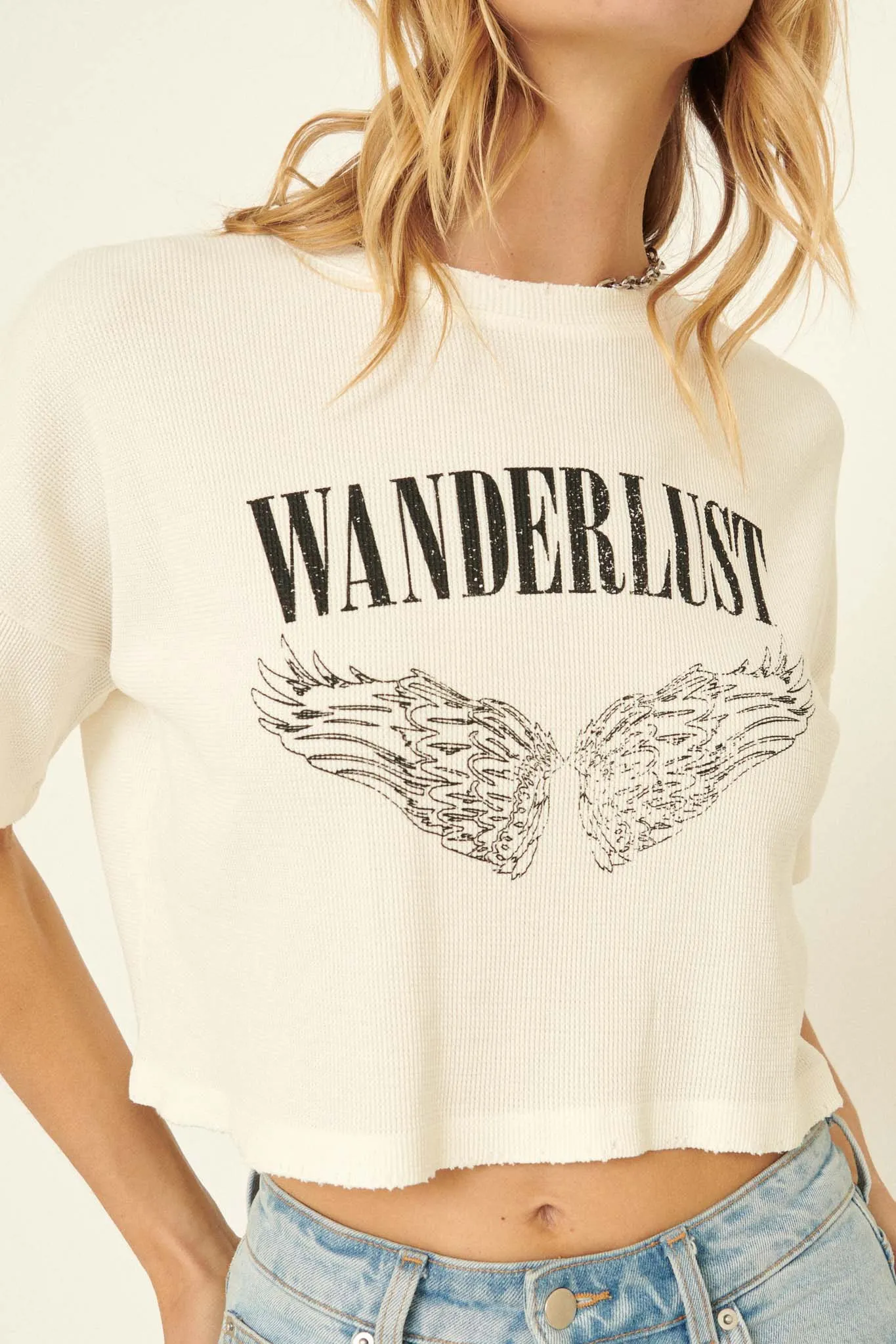 Wanderlust Angel Cropped Graphic Tee