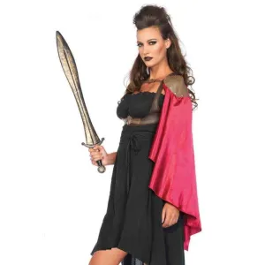 Warrior Harness Vest with One Shoulder Satin Cape