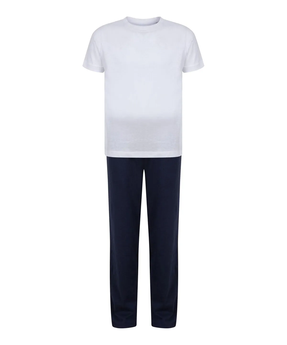 White/Navy - Kids long pyjamas