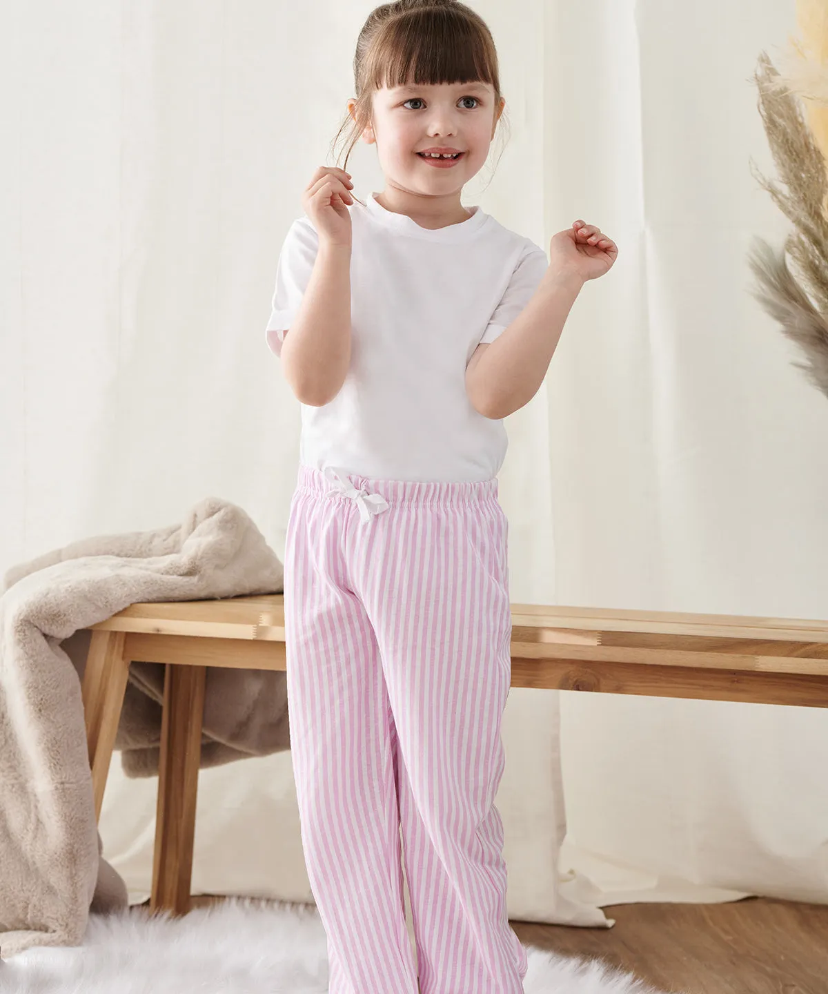 White/Navy - Kids long pyjamas