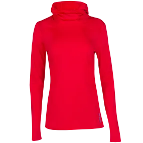 Women's Balaclava Hoodie - Hot Chillys Red