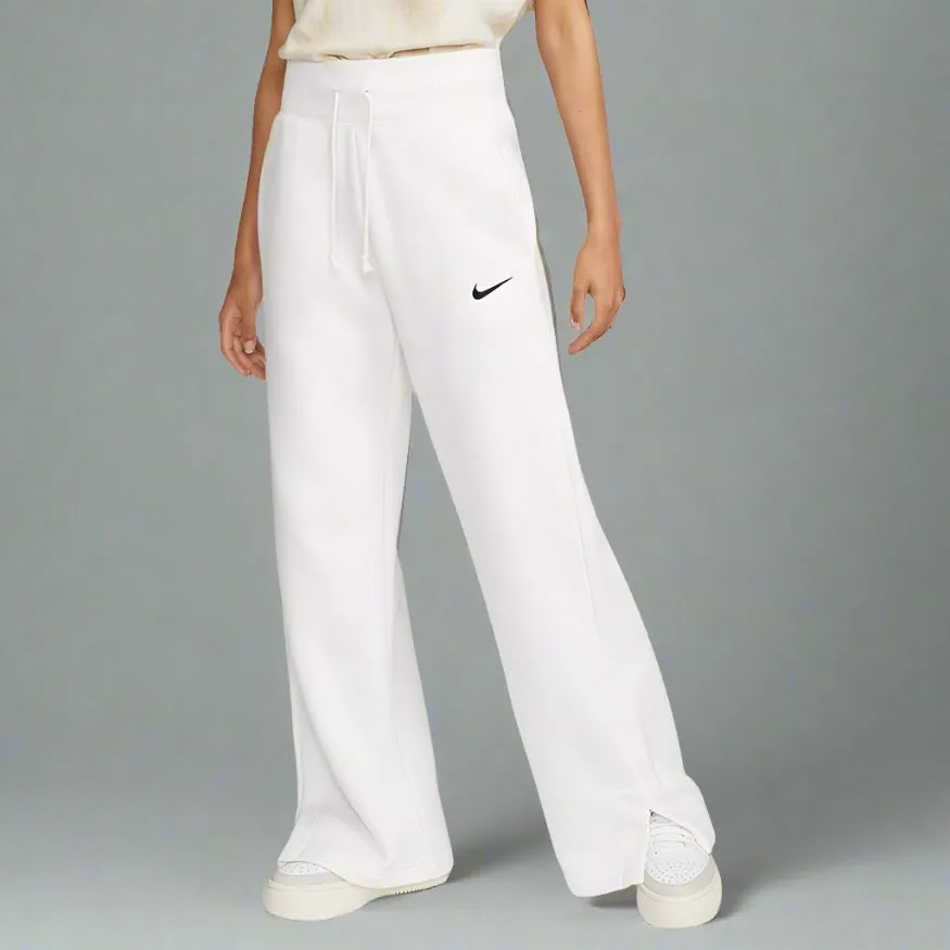 Womens Sportswear Phoenix Fleece High-Waisted Wide-Leg Sweatpants - Sail