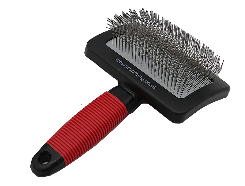 Wow Grooming Big Curved Slicker Brush - Extra long Firm pin for tangles