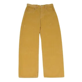 Yellow Gold Corduroy Baggy Trousers Wide Leg Pants