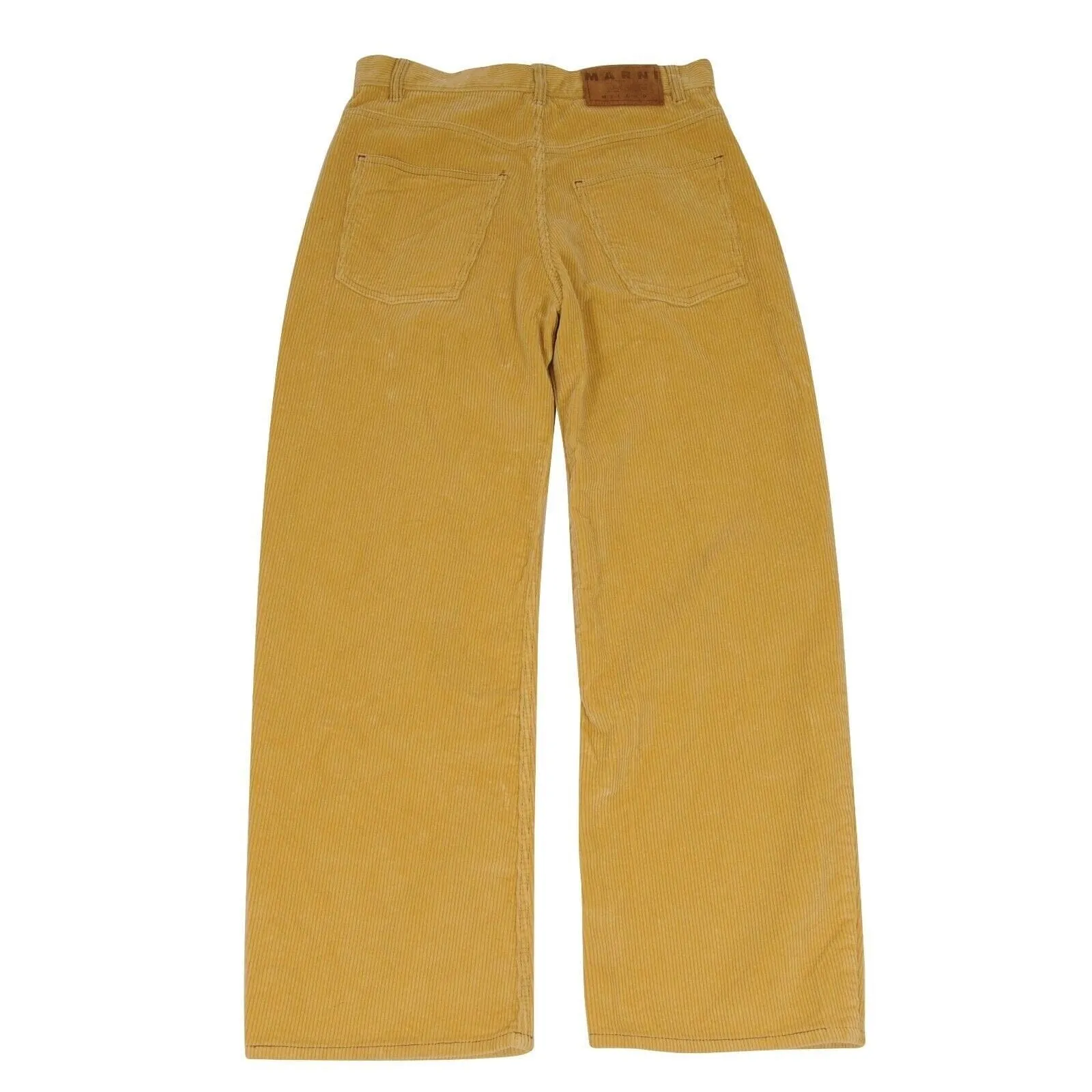 Yellow Gold Corduroy Baggy Trousers Wide Leg Pants