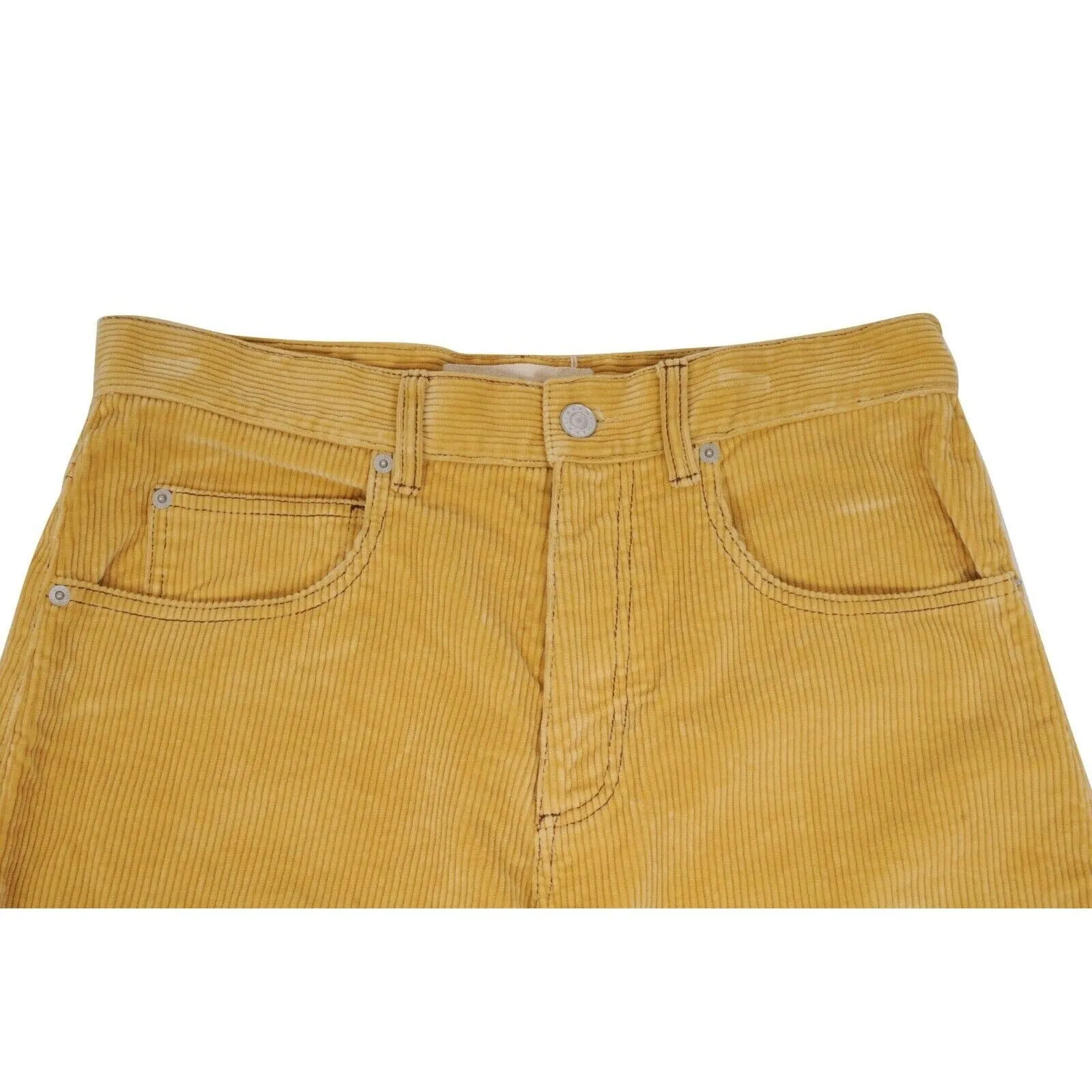 Yellow Gold Corduroy Baggy Trousers Wide Leg Pants