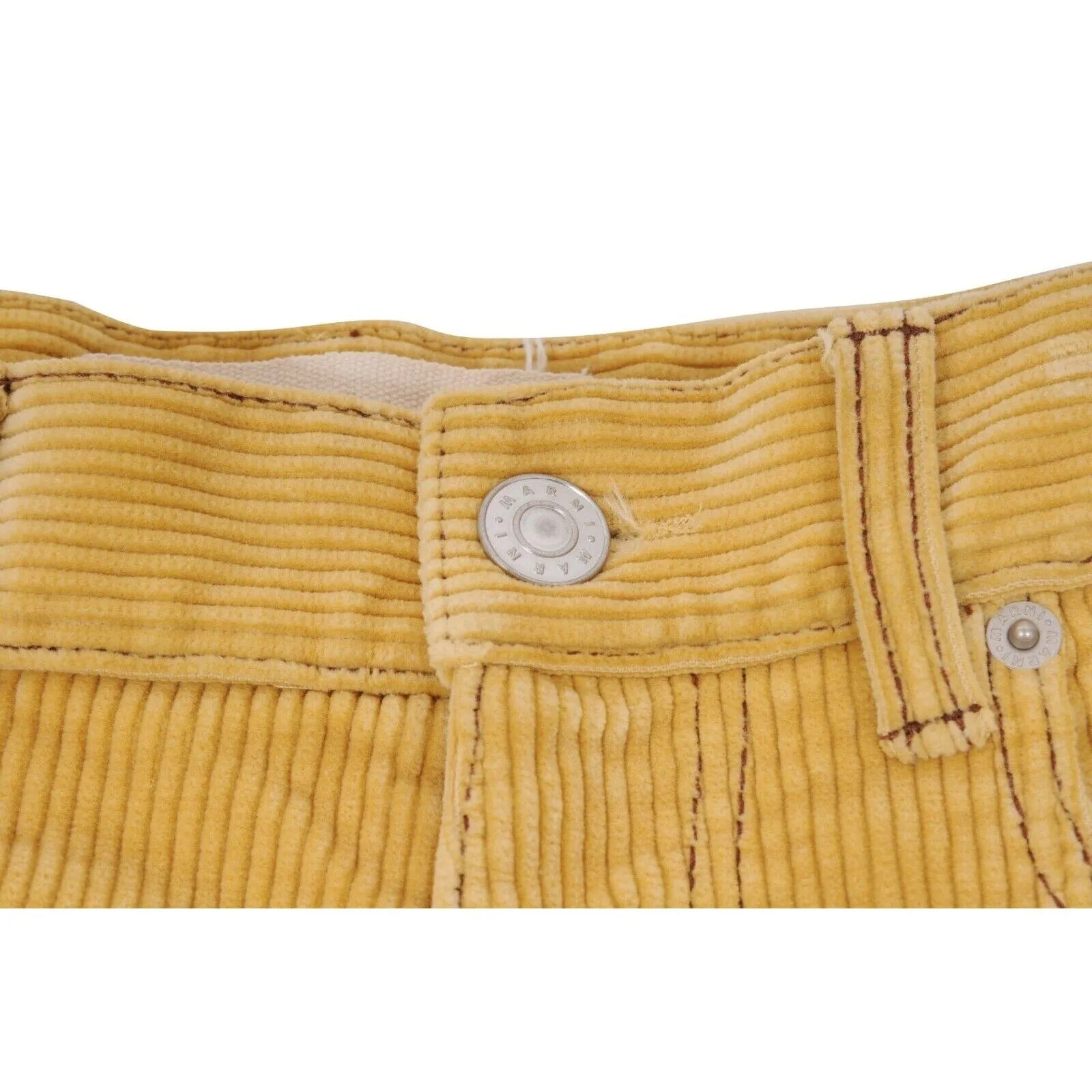 Yellow Gold Corduroy Baggy Trousers Wide Leg Pants