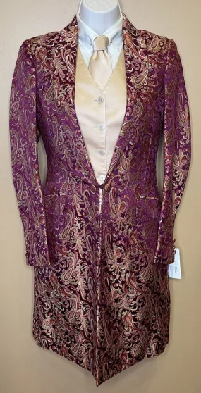 YOUTH DAY COAT PURPLE/GOLD PAISLEY DEREGNAUCOURT