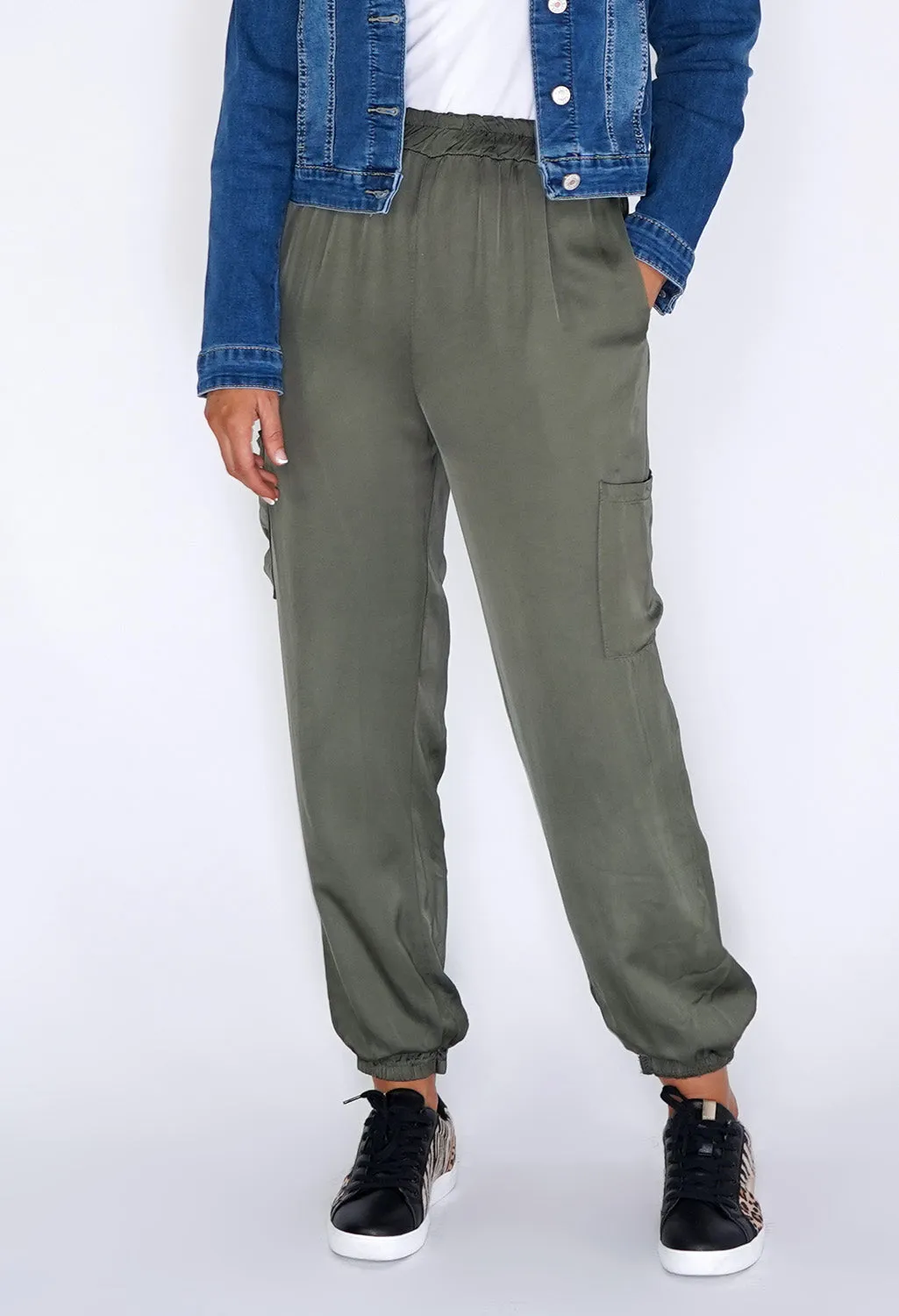 Zapara Green Silk Genie Joggers